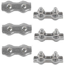 6pcs M6 Duplex Clips Cable Ties 304 Stainless Steel Duplex Rope Clamps - jjS YVL