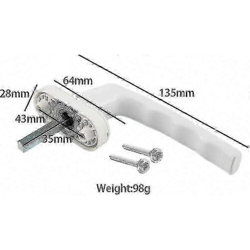 White Window Handle, 4-Pack Universal Aluminum Handle for Left and Right Windows SZRH 2