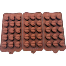 3 Pcs Heart Shape Silicone Chocolate Mould, 15-cavity Baking Mold Silicone Mold Gift