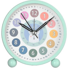 Kids Learning Alarm Clock For Boys/girls , Silent Small Cute Table Clocks Battery Powered , 4 Inch Analog Alarm Clock For Bedrooms (green)