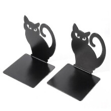 1 Set Hollow Out Persian Cat Bookends Metal Book Ends For Home Office Bookshelf|bookends