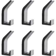 6 Pcs Coat Hooks Wall Mounted Dual Hooks Heavy Duty Towel Hooks Modern Adhesive Wall Hooks Hanging Hat Robe Bag Key Bathroom Kitchen Closets Door Rust