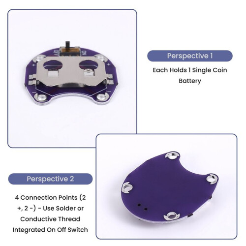 2 X Coin Cell Battery Holder for CR2032 - With  (2 Pcs) 1