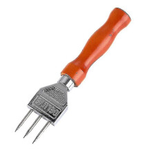 Sturdy Ice Chipper With Solid Wood Handle, 304 Stainless Steel Three Pronged Ice Crusher For Cocktail Bartender