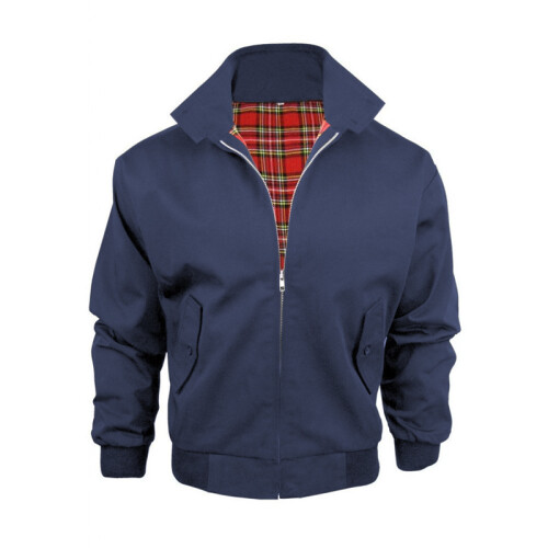 (Blue, L) Harrington Retro British Aviator Coat Classic Oversized BF Couple Jacket
