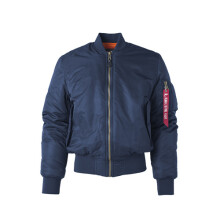 (Dark Blue, XS) Reversible BF Loose Retro Air Force Pilot Jacket MA1 Baseball Jacket INS Men's Coat