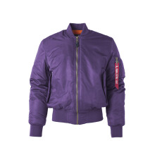 (Purple, M) Reversible BF Loose Retro Air Force Pilot Jacket MA1 Baseball Jacket INS Men's Coat