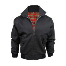 (Black, S) Harrington Retro British Aviator Coat Classic Oversized BF Couple Jacket