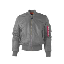 (Gray, XL) Reversible BF Loose Retro Air Force Pilot Jacket MA1 Baseball Jacket INS Men's Coat