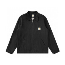 (Black, XL) Vår- och höstjacka i canvas från Detroit, herr, vintage-arbetskläder, jaktjacka från J001