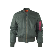 (Green, M) Reversible BF Loose Retro Air Force Pilot Jacket MA1 Baseball Jacket INS Men's Coat