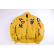 (Yellow, L) Vinter retro USAF pilotjacka MA1 bomullskappa parmärkesset