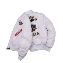 (White, S) MA1 Retro Vintage Amerikansk Baseball Pilotjacka Herr Funktionella Arbetskläder Vår Höst Trendig Jacka