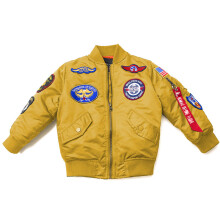 (Bright Yellow, 135CM(10T)) Kids' Winter Thickened Cotton Pilot Jacket for Boys & Girls