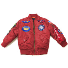 (Red, 125CM(8T)) Kids' Winter Thickened Cotton Pilot Jacket for Boys & Girls