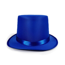 (Knitted Fabric Cobalt Blue) Stage Show Pink Lincoln Hat Etiquette Hat Magician Costume Cosplay Kit