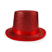 (Feather Silk Red) Spettacolo teatrale Cappello rosa Lincoln Etichetta Cappello Mago Costume Kit Cosplay