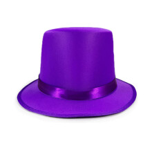 (Knitted Fabric Purple) Stage Show Pink Lincoln Hat Etiquette Hat Magician Costume Cosplay Kit
