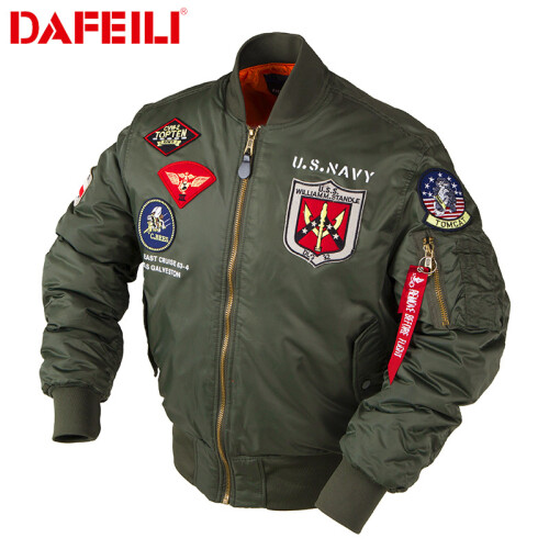 (Blue, M) Vinter retro USAF pilotjacka MA1 bomullskappa parmärkesset 1