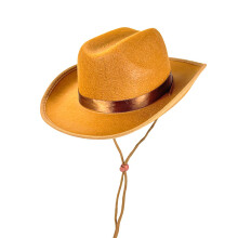 (Children's Brown) Dickies Western Set för barn, rosa, denimcowboyhatt med svart och vit halsduk, kantband