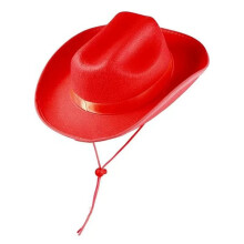 (Children's Red) Dickies Western Set för barn, rosa, denimcowboyhatt med svart och vit halsduk, kantband