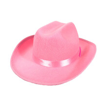 (Children's Light Pink) Dickies Western Set för barn, rosa, denimcowboyhatt med svart och vit halsduk, kantband