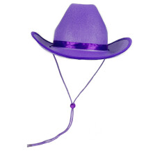 (Children's Purple) Dickies Western Set för barn, rosa, denimcowboyhatt med svart och vit halsduk, kantband