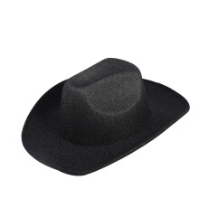 (Black Glitter) Cappello da cowboy argento rosa glitterato, cappello western oro glitterato, cappello composito in EVA per Halloween