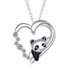 Ezüst Panda Szív Nyaklánc Cirkóniával Szív Panda EZÜST 925