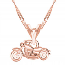 Aranyozott Harley motoros nyaklánc, Harley motor, 925 ezüst