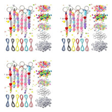 858 Pièces de Kits de Fabrication de Porte-Clés à Faire Soi-Même, Perles pour la Fabrication de Bijoux, Fournitures avec Perles Transparentes de