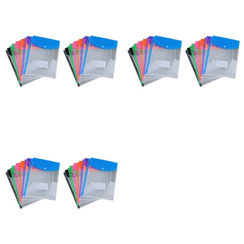 Binder Pocket Organizer Folders, 36 Pack Expandable Folders Plastic Envelopes Binder Folders for 2/3/4 Ring Binder