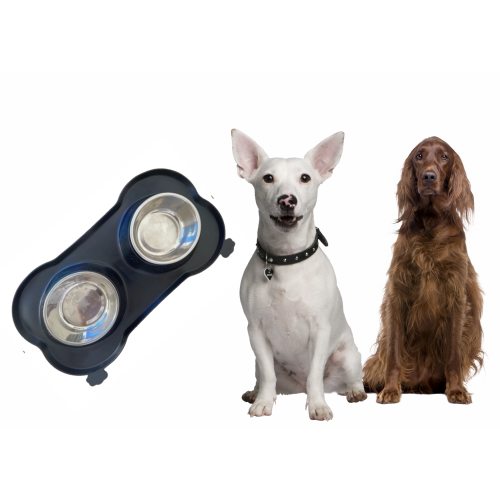 Dobbelt skål til hunde og katte