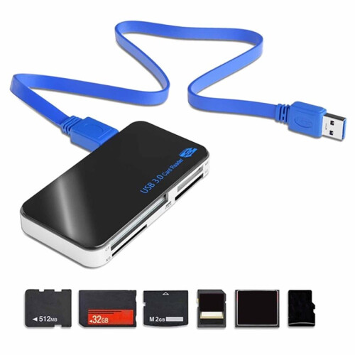5Gbps High Speed USB Card Reader USB 3.0 All-in-1 Compact Flash Multi Card Reader Adapter for TF  XD CF Digital Cards 2