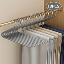 (grey) Space saving Goose Z shaped Pants Hanger Durable Metal Material Multi functional Pant Storage Household Supplies