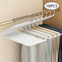 (WHITE) Space saving Goose Z shaped Pants Hanger Durable Metal Material Multi functional Pant Storage Household Supplies