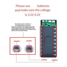 2X Power Bank Box Battery Charging Box Without Battery Detachable LCD Display 16X18650 Battery Case,Black