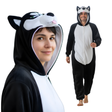 Onesie Kigurumi Pizsama Jelmez Álcázott Fekete Husky H: 165 - 175cm