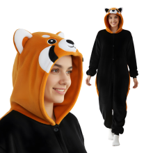Pyjamas Onesie Kigurumi Kostume Rød Panda L: 165-175cm