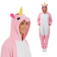 Kigurumi Onesie Pyjamas Kostume Forklædning Pink Enhjørning XL: 175-185cm