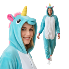 Kigurumi Pyjamas Blå Enhjørning L: 165 - 175cm