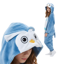 Kigurumi pyjamas kostume til børn med ugle 95-105 cm