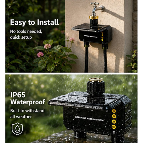 Sprinkler Timer Solar WiFi Water Timer for Garden Hose 2 Zone Water Sprinkler Automatic Irrigation Control System 2