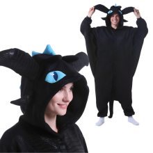 Kigurumi Pyjamas Tandløs Kostume Blå L: 165 - 175cm