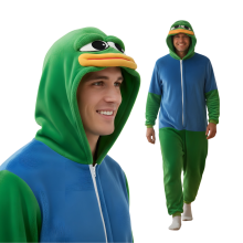 Onesie Kigurumi Pyjamas kostume Pepe Frog M: 155 - 165 cm