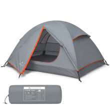 Voyager 3 Man Camping Tent 225x185x120cm, Waterproof, Windproof, Quick Setup, Durable, Lightweight, Hiking, Backpacking, Grey & Orange
