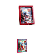 3D Joulukuva Joulupukilla - Puzzle-malli koottavaksi 3D-kehykseen