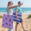 just be... Folding Beach Chair Mat - Pink Stripes 8
