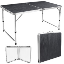 TRIP foldbart campingbord 120x60 cm sort træ