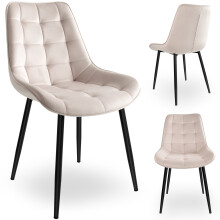 NORMAN Velvet beige fløjlsstol